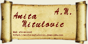 Anita Mitulović vizit kartica